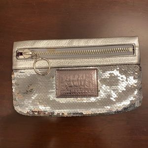 100% Authentic Coach sequin clutch